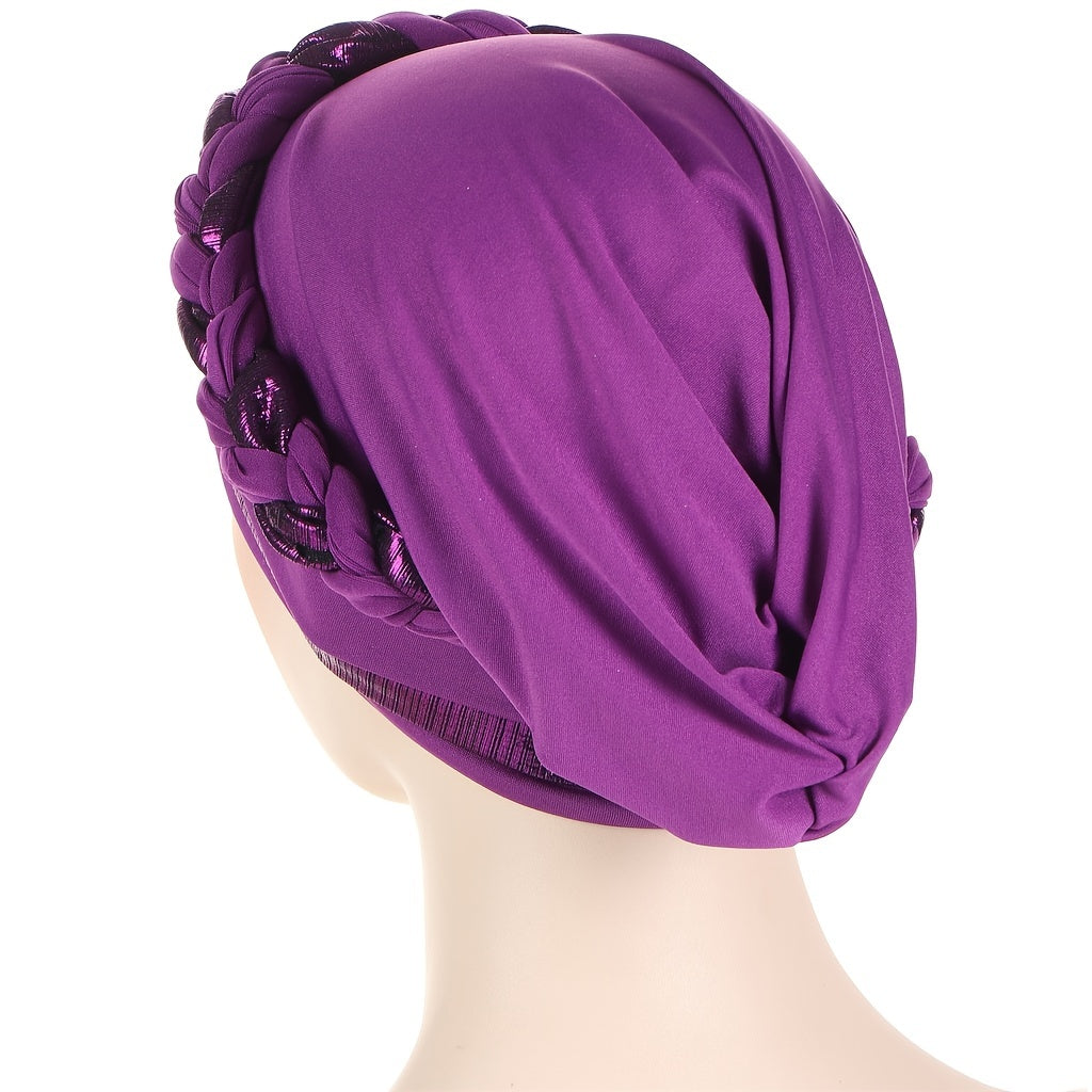 Braided Twist Turban Hat Block Beanies Women's Bandana Outdoor Hijab Hat