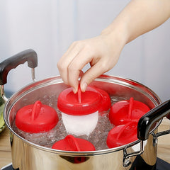 6pcs Silicone Egg Cooker Set Non Stick Boiled Eggs Maker Steamer