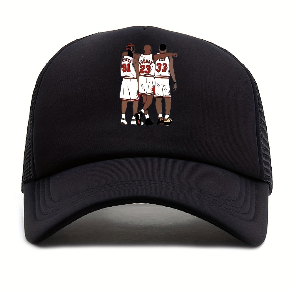 Unisex Mesh Sunshade Breathable Baseball Cap with Stars Embroidery