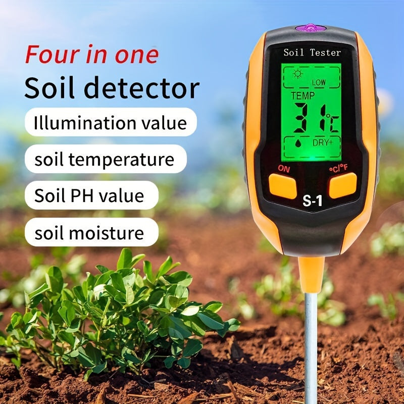 4 in 1 Soil pH Meter Plant Thermometer Moisture Tester