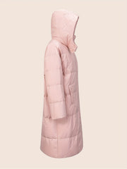 Women's Long Down Jacket with Hood for Winter Outdoor Sports