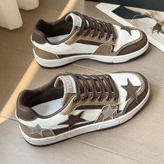 Women's Star Pattern Skate Shoes Casual Lace Up Outdoor Sneakers