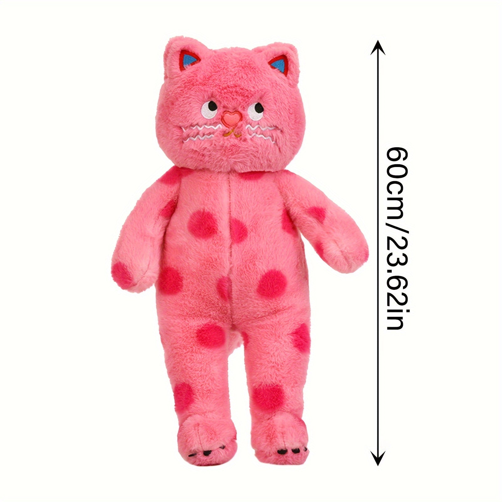 Pink Polka Dot Cat Plush Toy Big Cat Doll Pillow Gift Year Present Room Decor