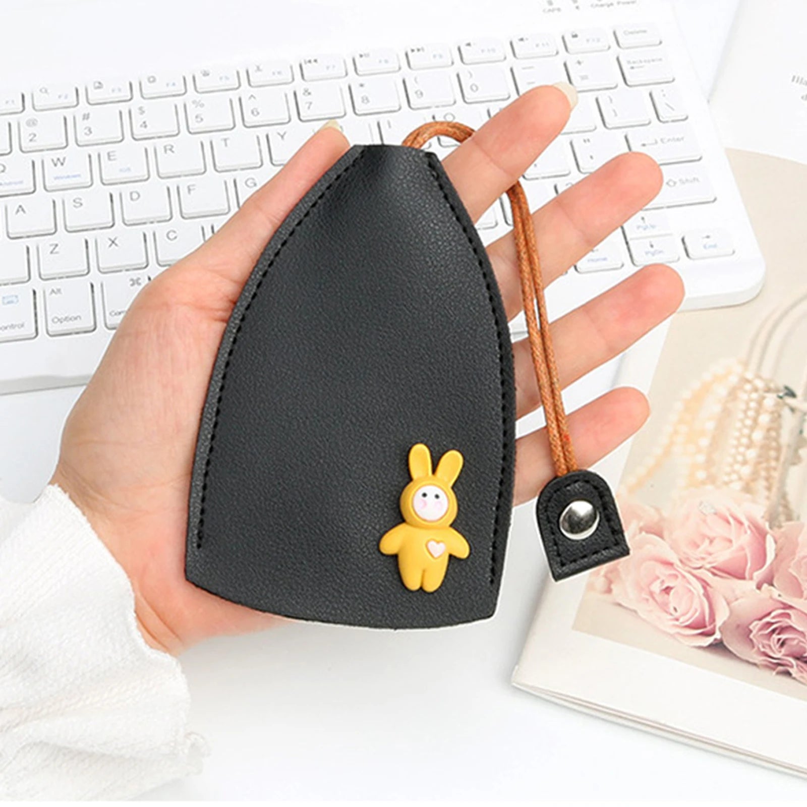 4pcs Cartoon Keys Holder Cases PU Key Bags Large Capacity Unisex Christmas