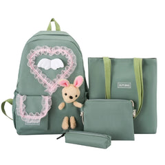 4pcs School Backpack with Shoulder Bag Handbag Pencil for CASE Travel Bookbag