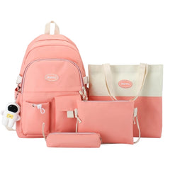 4pcs School Backpack with Shoulder Bag, Handbag, Pencil Case for Travel