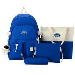 4pcs School Backpack with Shoulder Bag, Handbag, Pencil Case for Travel