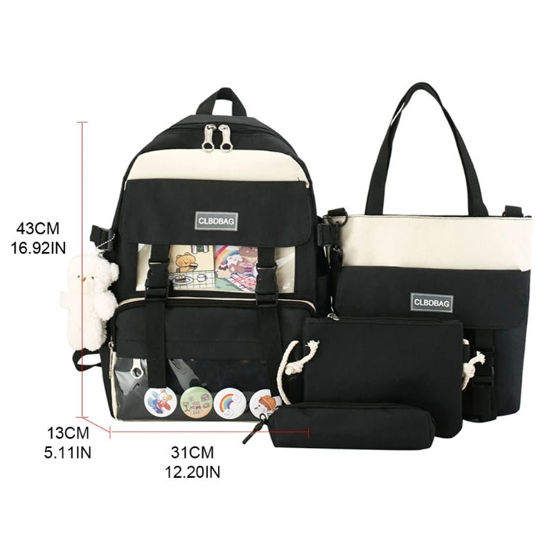 Canvas School Bag for Teenagers Girls Student Women Travel Backpacks