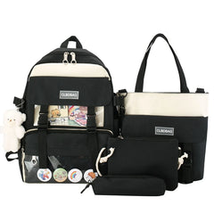 Canvas School Bag for Teenagers Girls Student Women Travel Backpacks