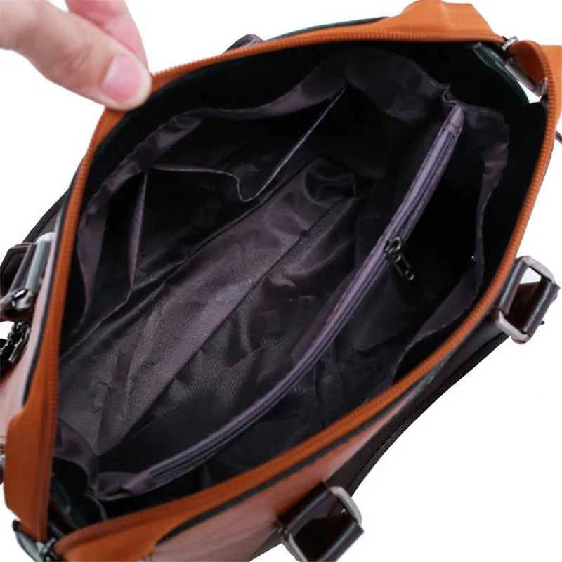 4pcs Women's Bag Set Solid PU Leather Handbag Messenger Shoulder Wallet Bags