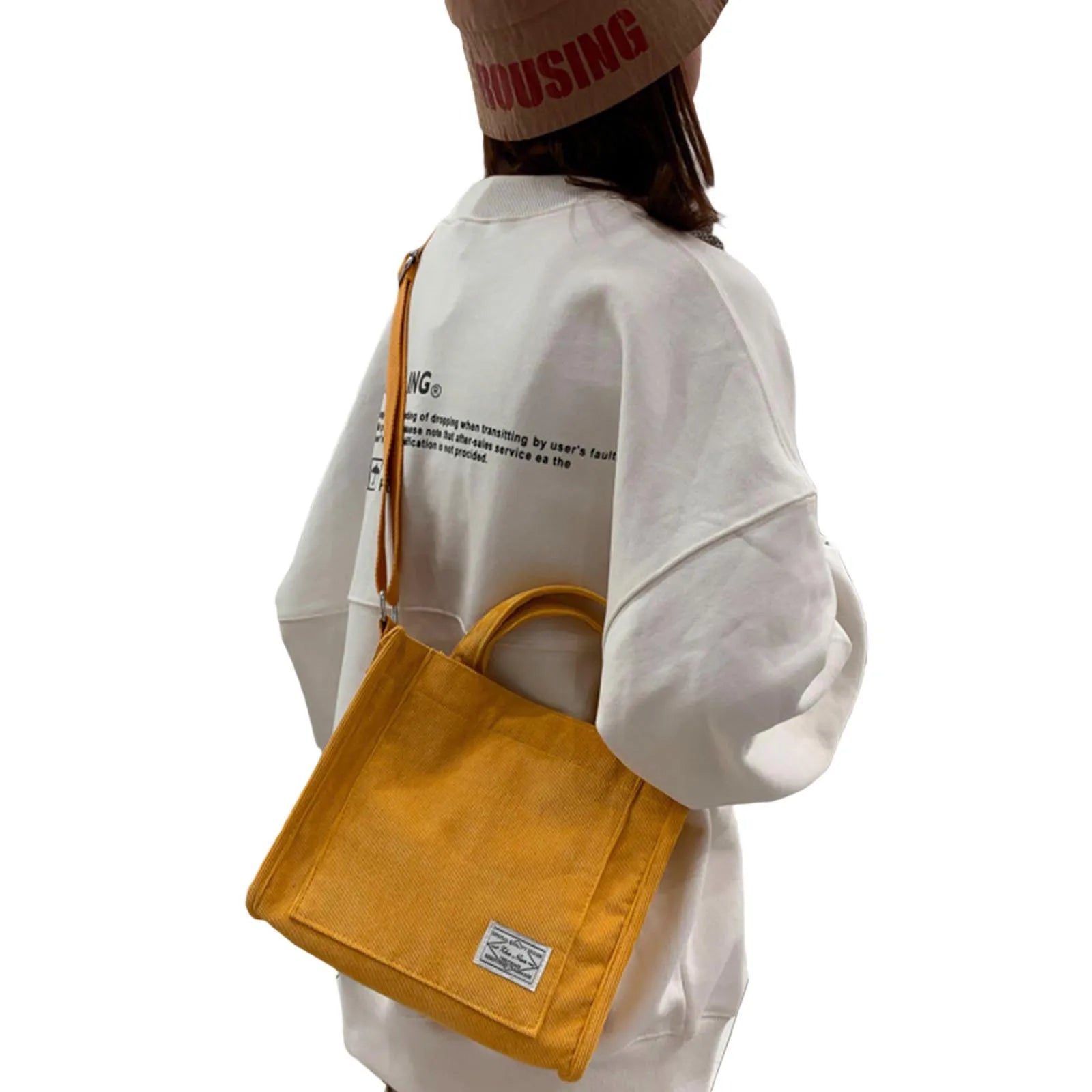 Women Corduroy Travel Tote Purse Cross-body Shoulder Bag