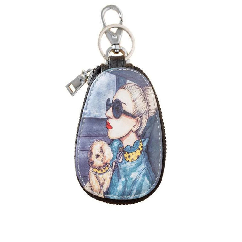 Women Girls PU Leather Key Bag Car Key Holder Case
