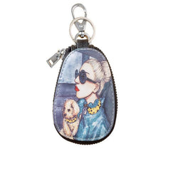 Women Girls PU Leather Key Bag Car Key Holder Case