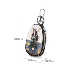 Women Girls PU Leather Key Bag Car Key Holder Case