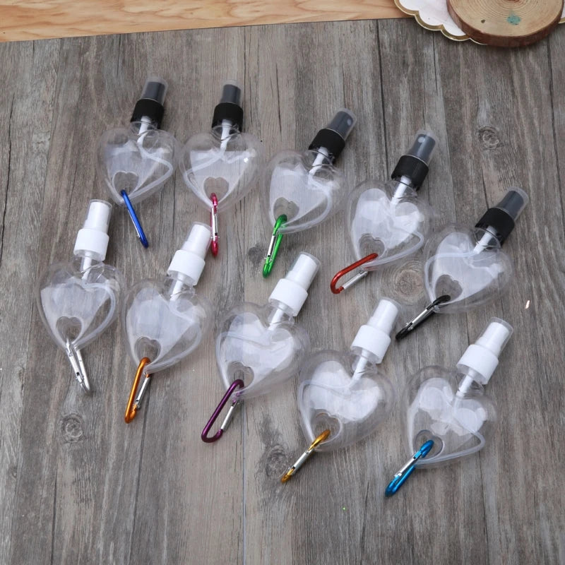 5 Leakproof Travel Mist Spray Bottles w/ Keychain for Toiletries