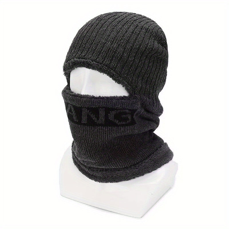 Double Layer Plus Velvet Warm Windproof Hat Mens Riding Ear Protection Mask