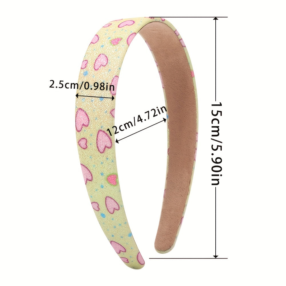 Gradient Sequin Heart Wide Brim Headband for Women