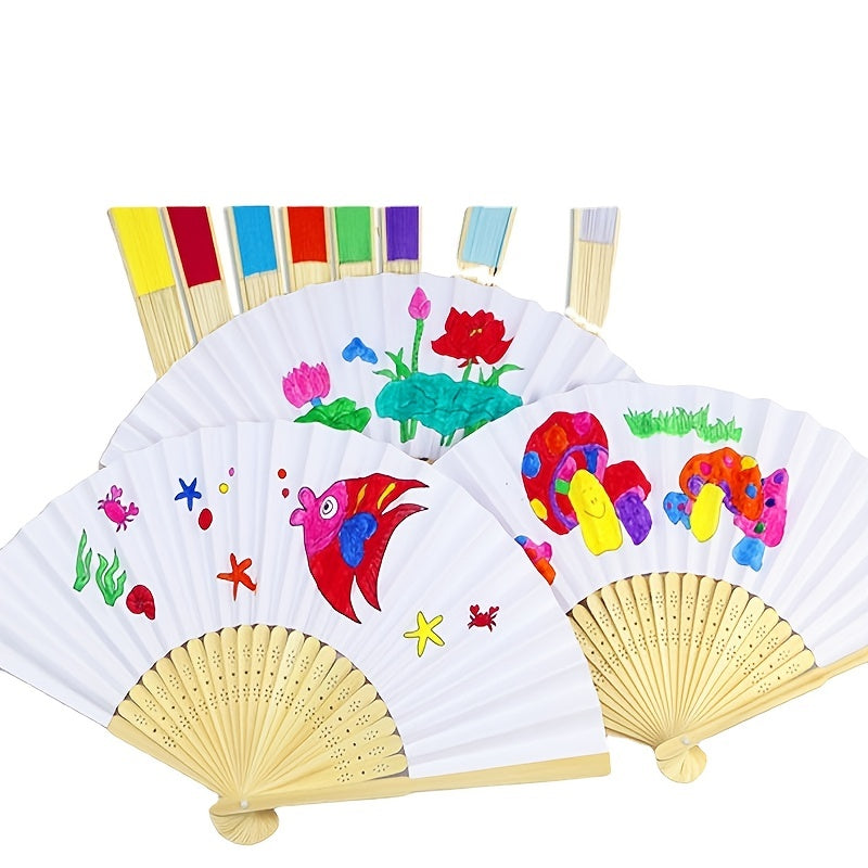 Chinese Style Paper Fan Painting DIY Supplies 1pc