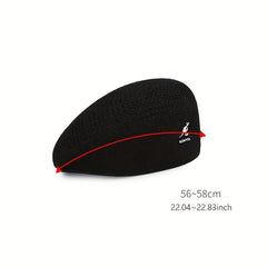 Animal Embroidery Beret Solid Painter Cap Unisex Octagonal Hat