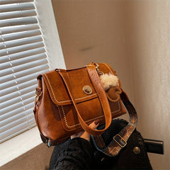 Vintage Messenger Bag Women Ethnic Strap Crossbody Faux Leather Purse