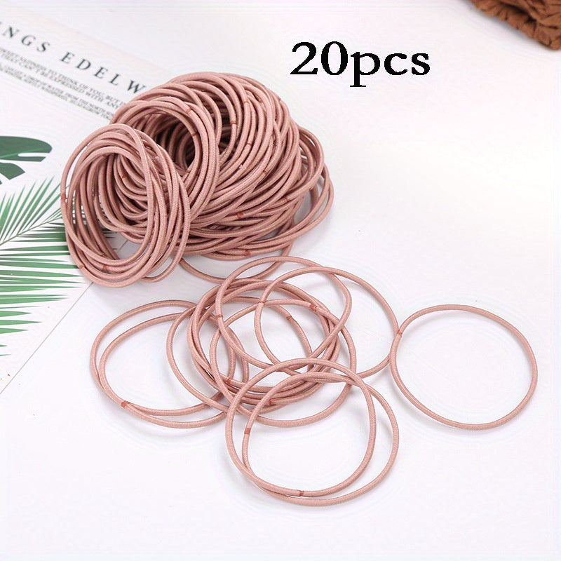 Solid Hair Tie Elastic Ponytail Holder Hair Accessories for Women Girls