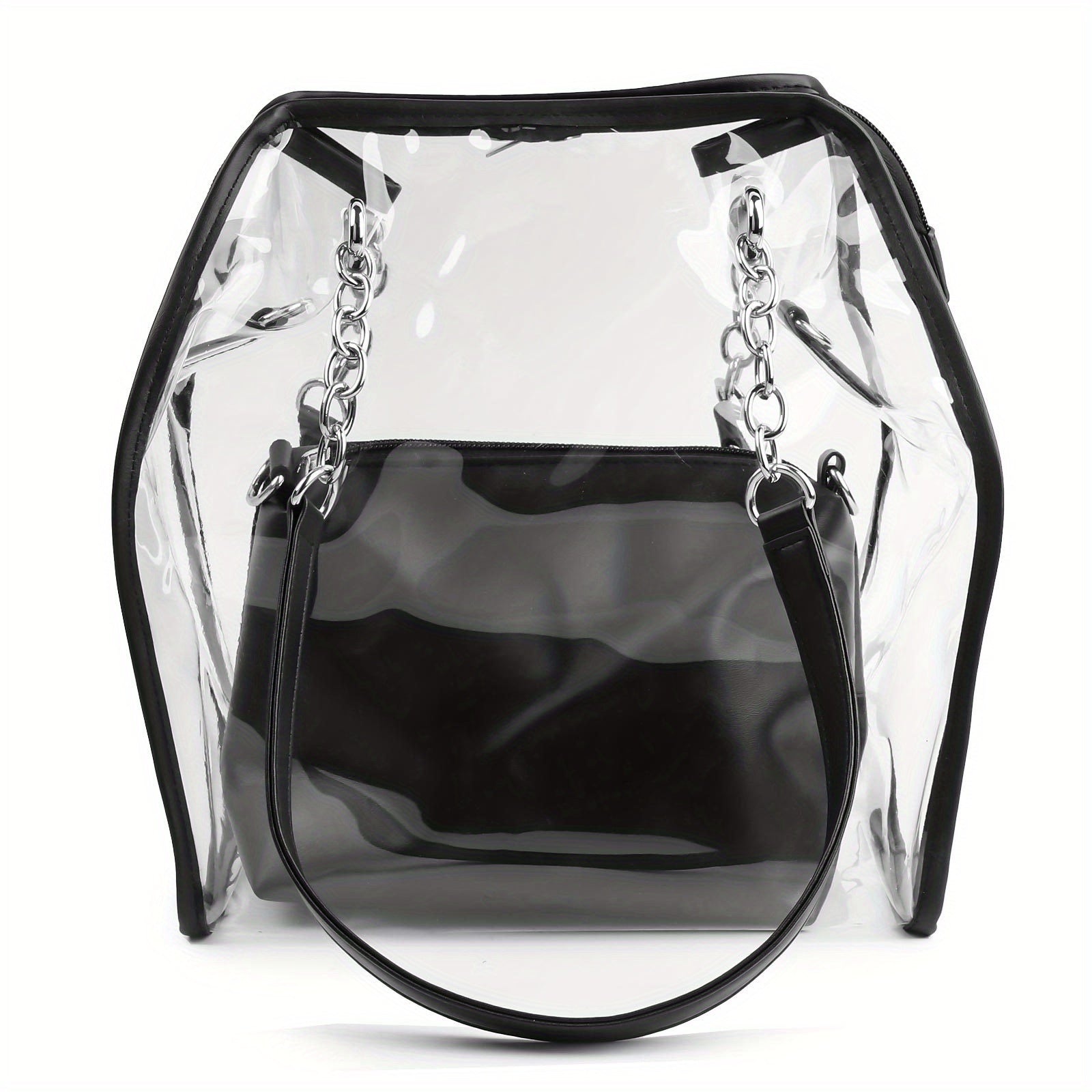 Clear Large Tote Bag Women's PVC Shoulder Handbag