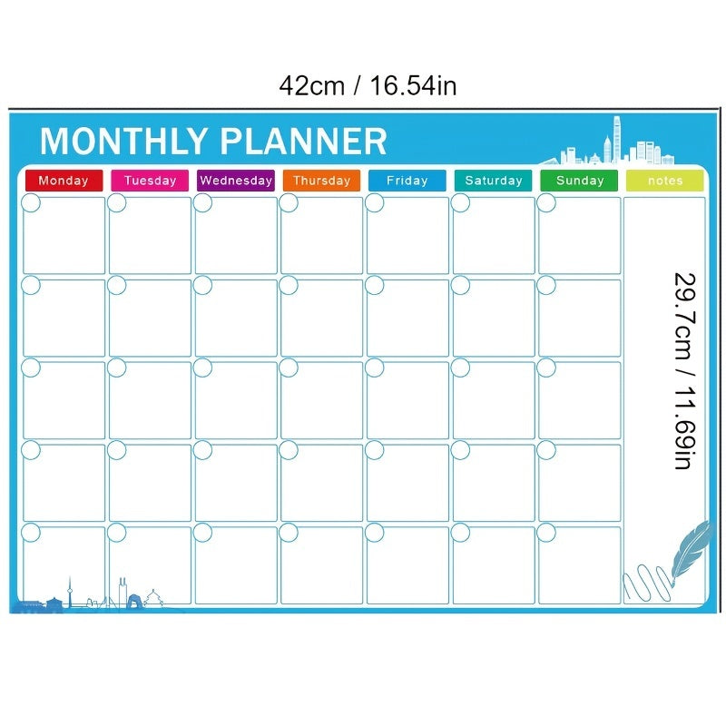 A3 Magnetic Monthly Calendar Schedule Soft Board