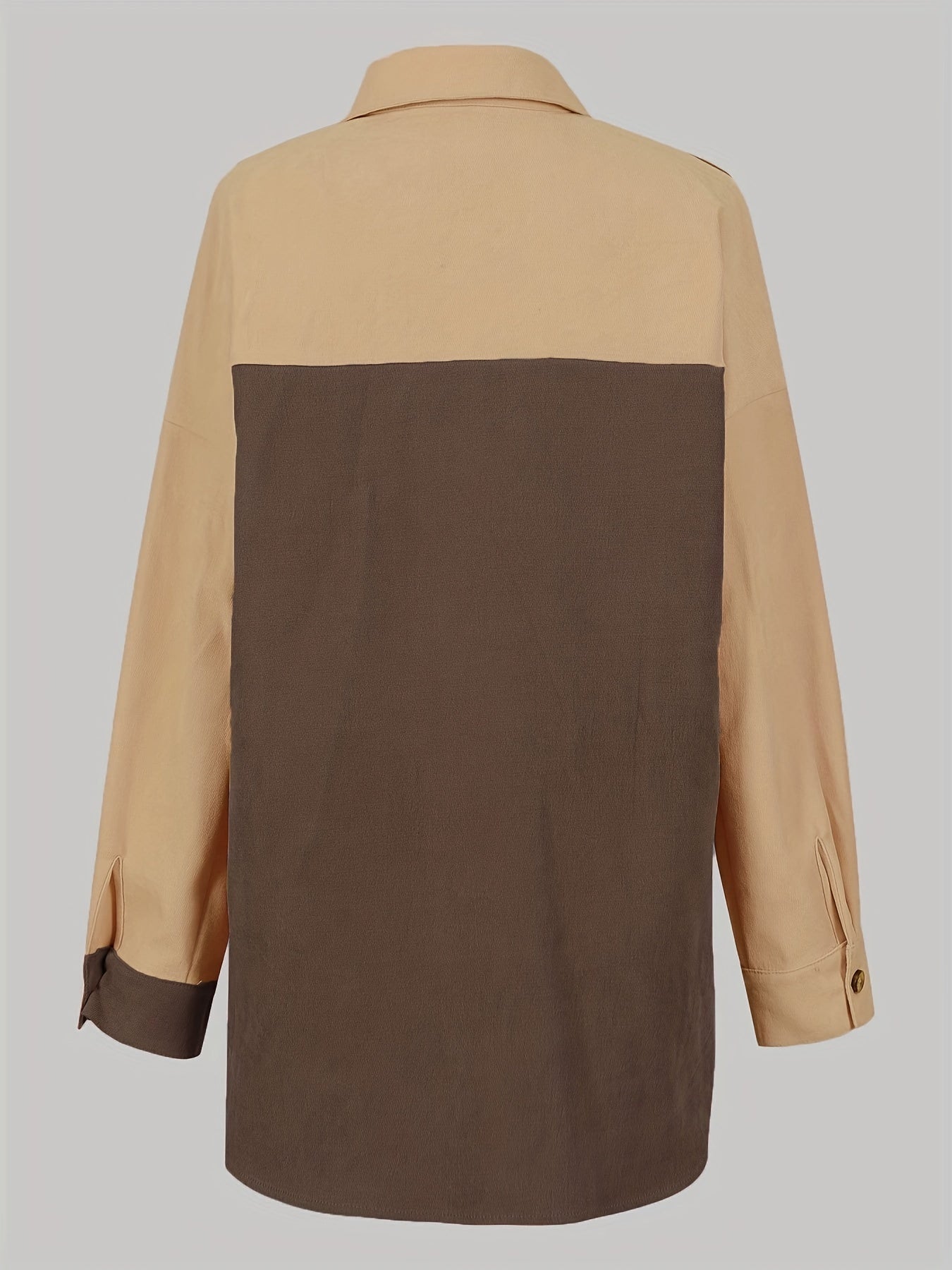  Colorblock Button Up Blouse