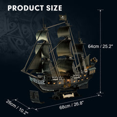 3D Puzzle Pirate Model with LED Lights