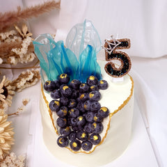 Metallic Powder Birthday Cake Number Candles With Sparkles