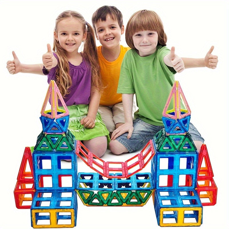 58pcs Magnetic Toy Kids' Magnetic Building Blocks Learning Puzzle Toys