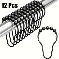 12pcs Gourd Design Shower Curtain Hook Stainless Steel Bathroom Acces