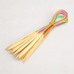 Long Loop Knitting Sweater Ring Needle Bamboo Wood Needle