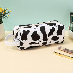 Smiling Face & Cow Print Makeup Bag Pencil Case