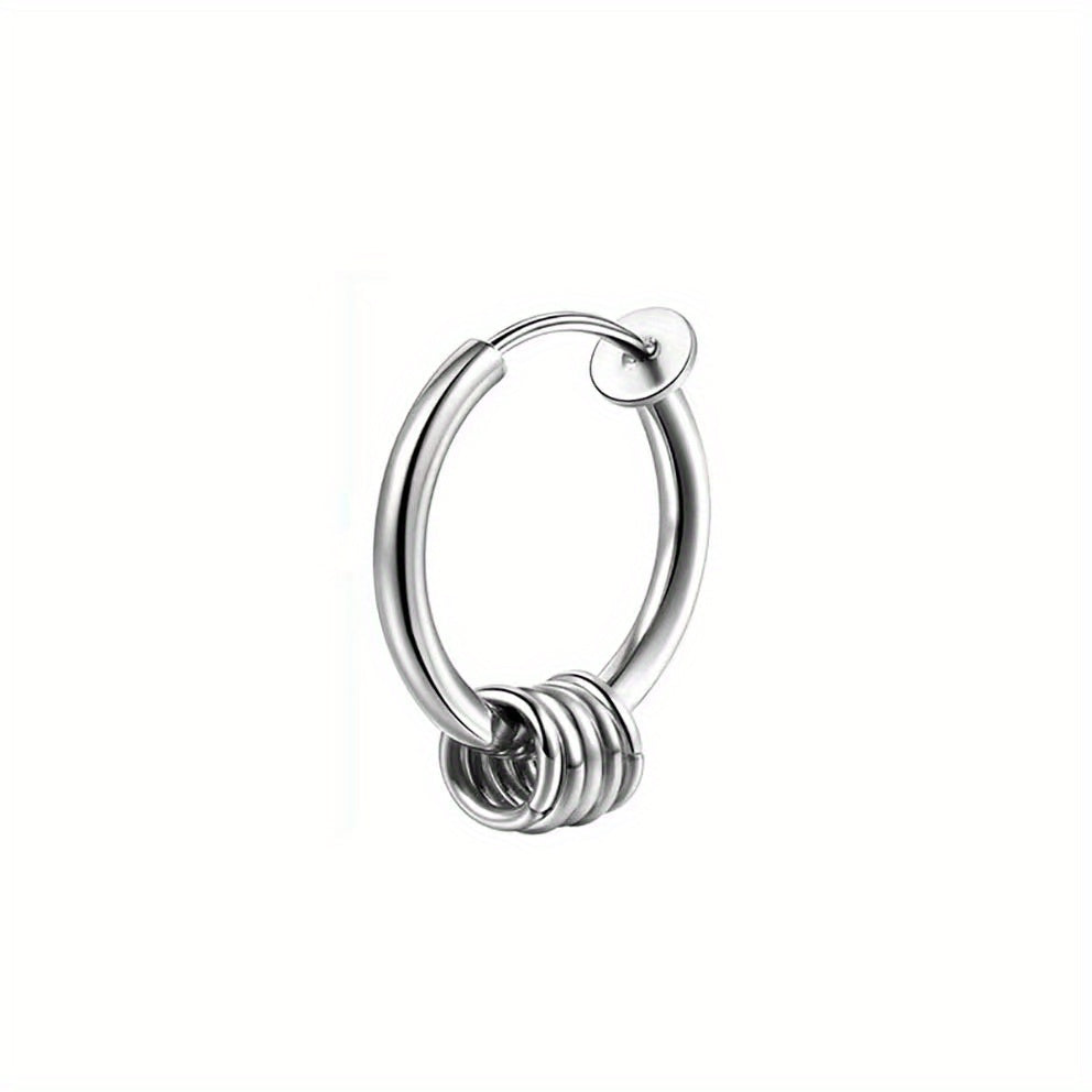 Stainless Steel Circular Earrings Spring Ear Clip For Women Girls
