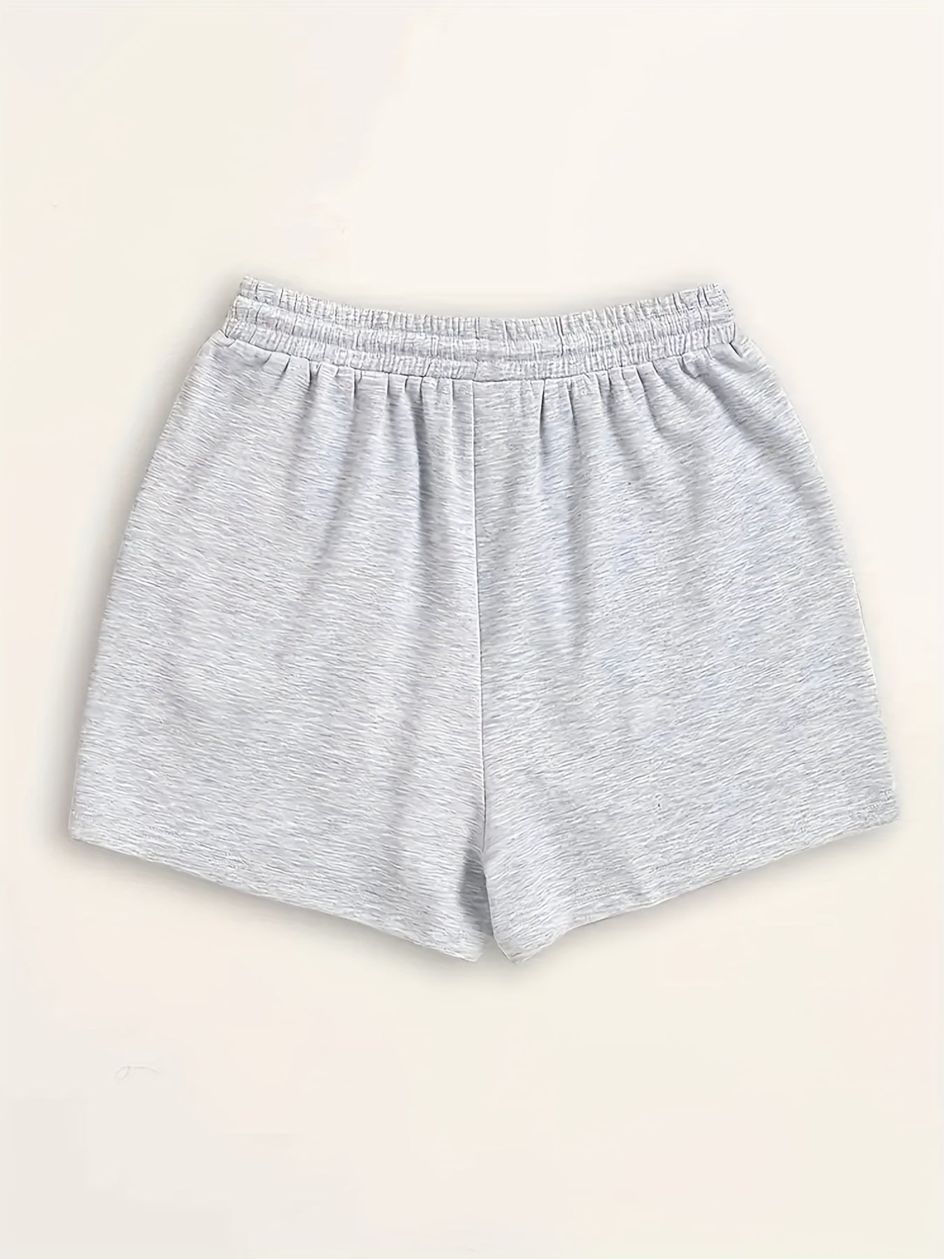  Slogan Print Elastic Waist Lounge Shorts