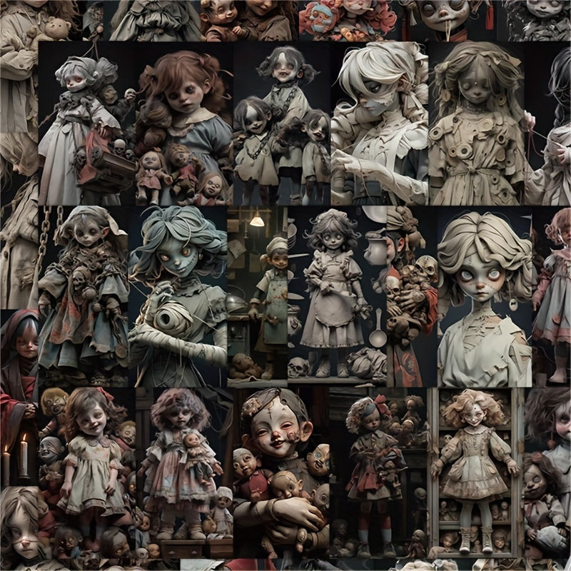 60pcs Horror Doll Graffiti Stickers Waterproof DIY Creative Toys