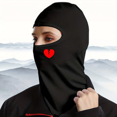 Broken Heart Print Balaclava Ski Mask Unisex Neck Gaiter