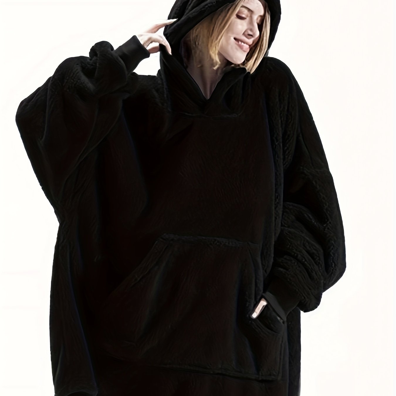 Hooded Fuzzy Lounge Robe with Pockets Women's Loungewear