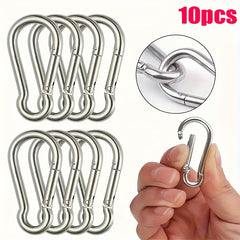 10pcs Alloy Hanging Buckle Carabiner for Outdoor Camping Hiking