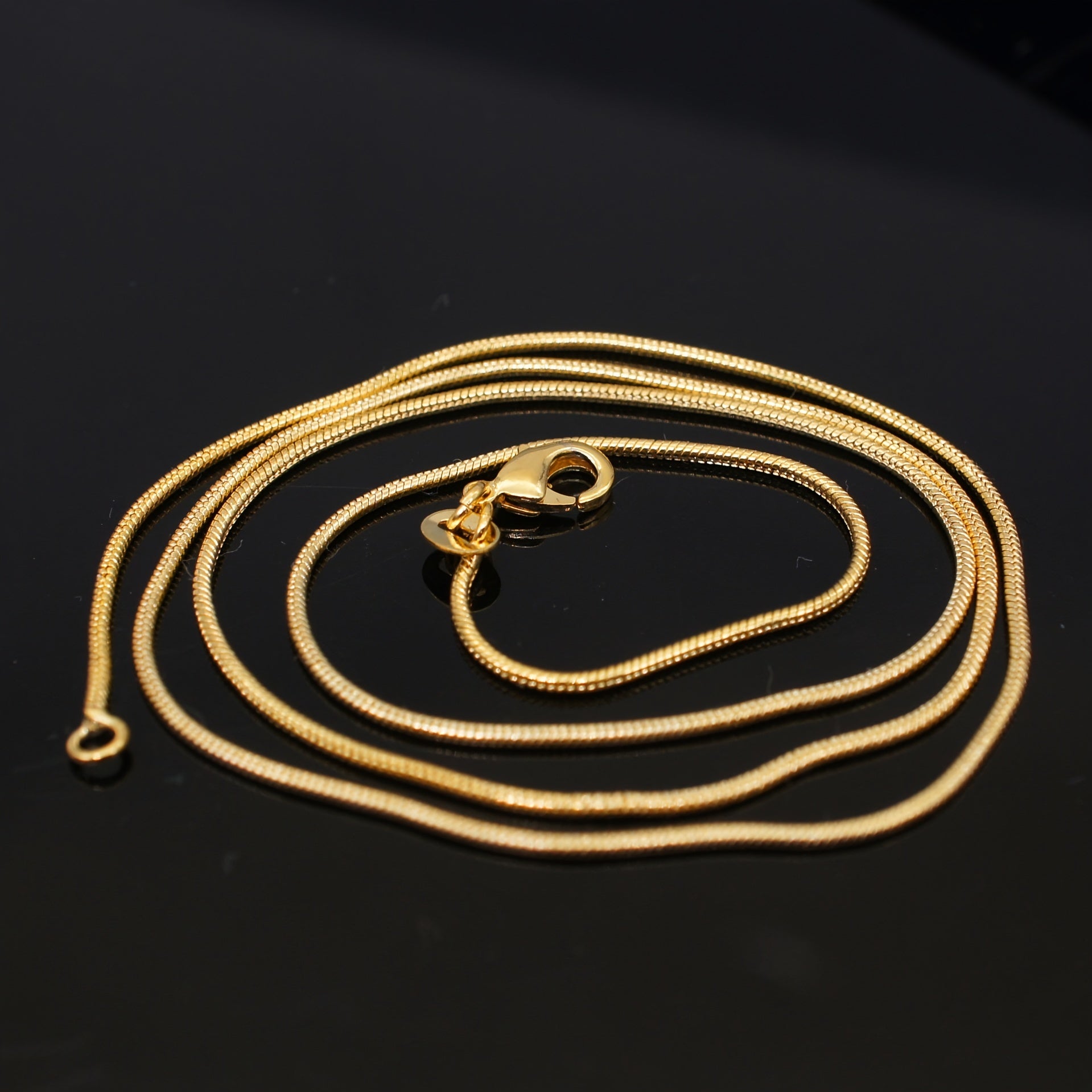 Copper Golden Plated Necklace Snake Bone Chain Clavicle Necklace