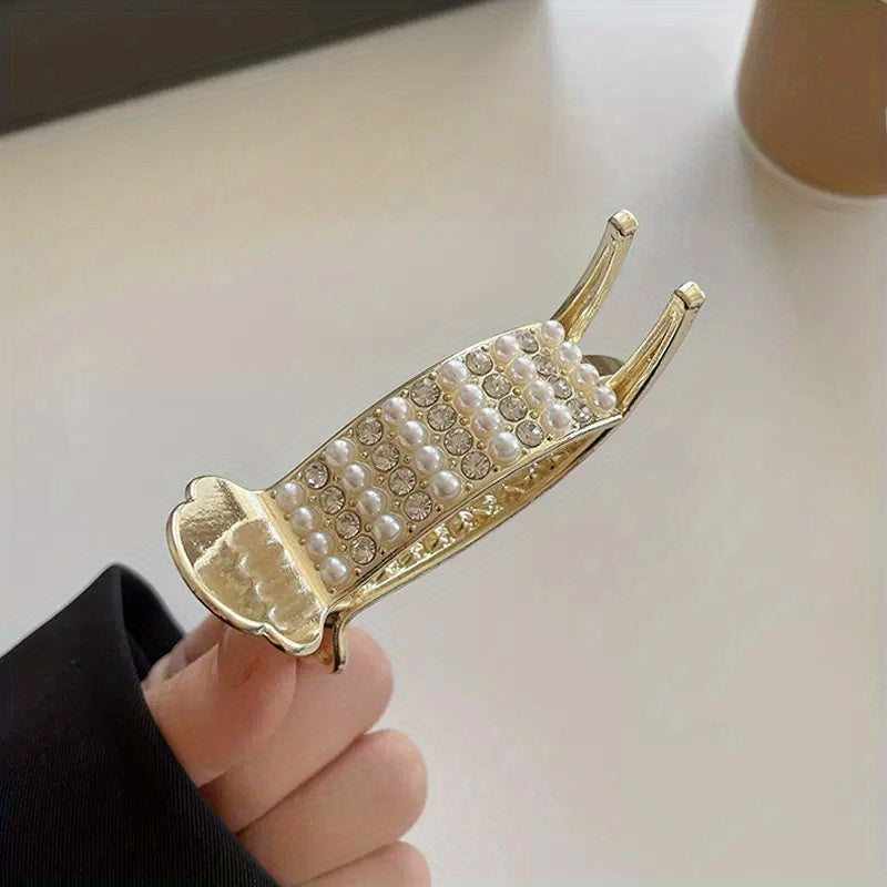 Rhinestone Faux Pearl Hair Claw Banan Clip Hair Accessories