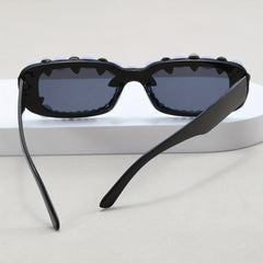 Y2K Rectangle Sunglasses Rhinestone & Faux Pearl Anti Glare UV400