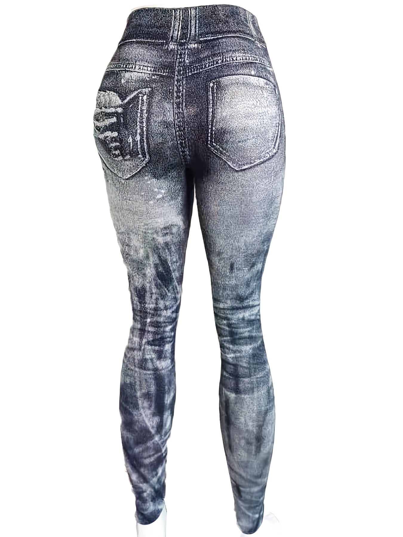  Tie Dye Denim Print Skinny Leggings