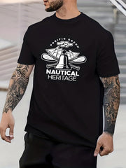 Attitude Print Men's Graphic Crew Neck Active T shirt