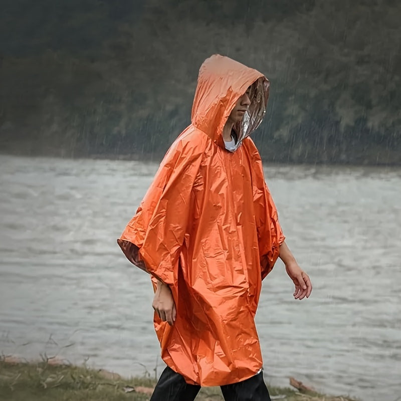 Portable Reflective Windproof Raincoat for Emergency Hiking