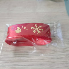 5m Christmas Gift Ribbon Bronzing Diy Decoration Silk Ribbon Flower Art