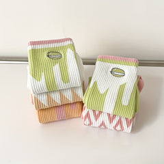 5 Pairs Macaron Print Women's Socks Stockings