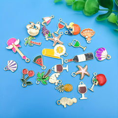 24pcs Enamel Dripping Oil Charms for DIY Jewelry