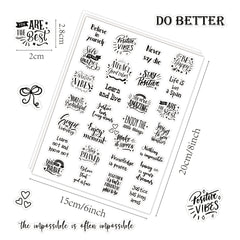 Arrival Text Sticker Single Sheet Transparent Encouragement Quote